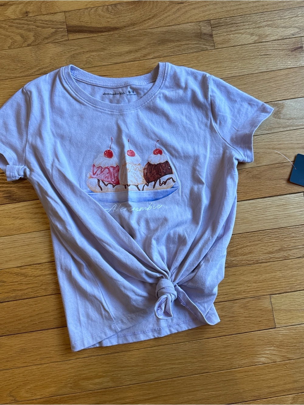 abercrombie kids lilac knotted ice cream tee